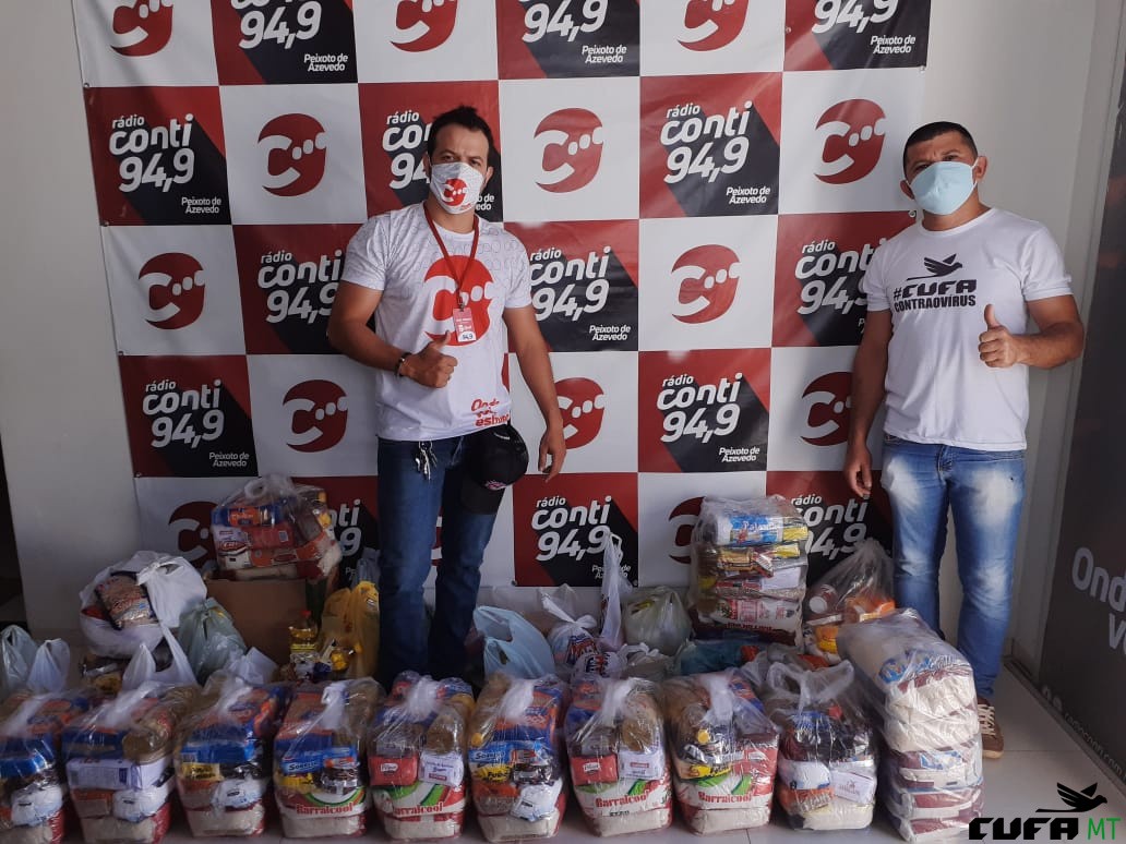 CUFA PEIXOTO RECEBE DOAÇÃO DE CESTAS BÁSICAS DA RÁDIO CONTI FM