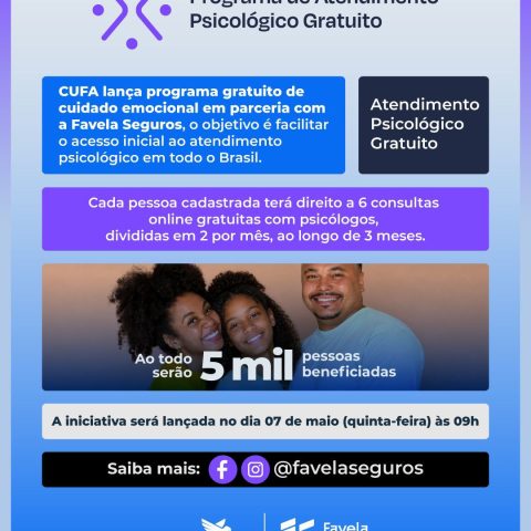 CUFA lança programa nacional gratuito de cuidado emocional com acesso online e ação especial para o Dia das Mães